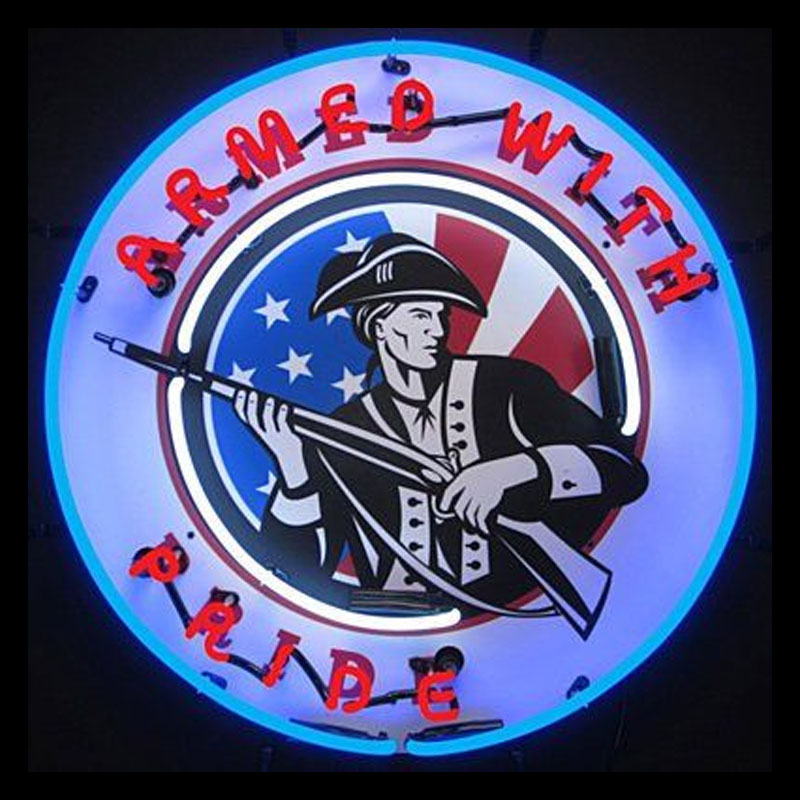 Commercial Printing Icon - Neon Sign For Family Armed With