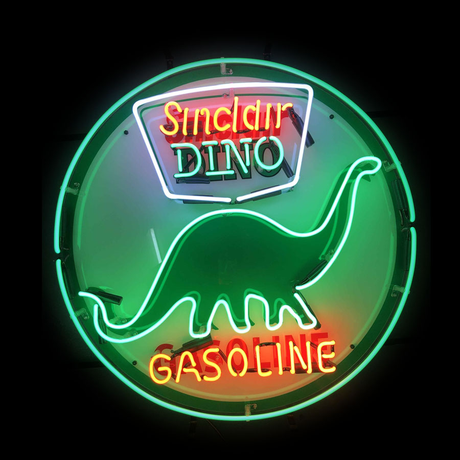 Commercial Printing Icon - Sinclair Dino Gasolin Gas Oil Neon