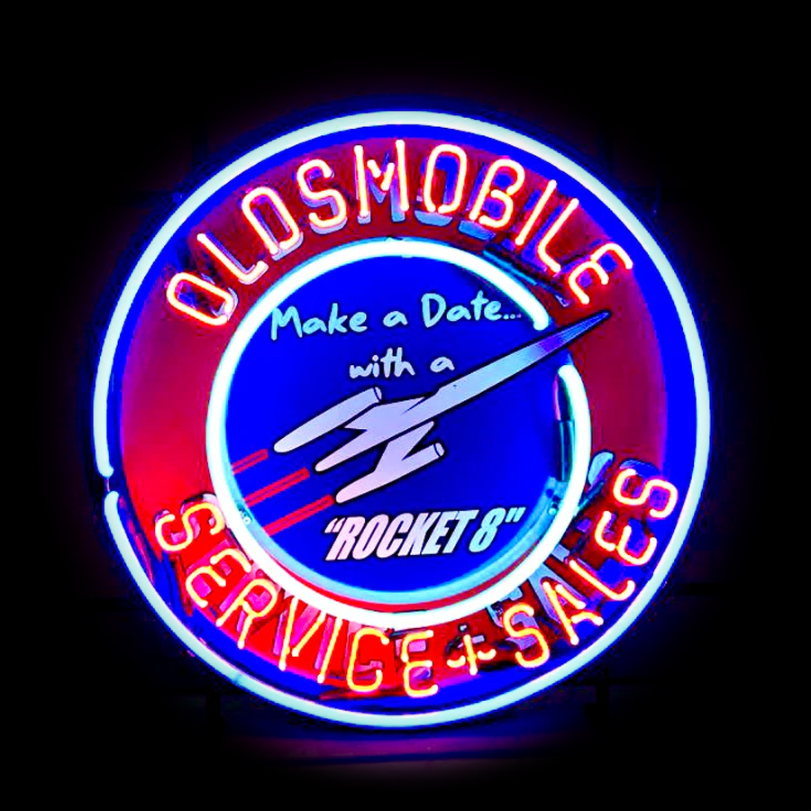 Commercial Printing Icon - Rocket Diner Oldsmobile Neon Sign Gasolin