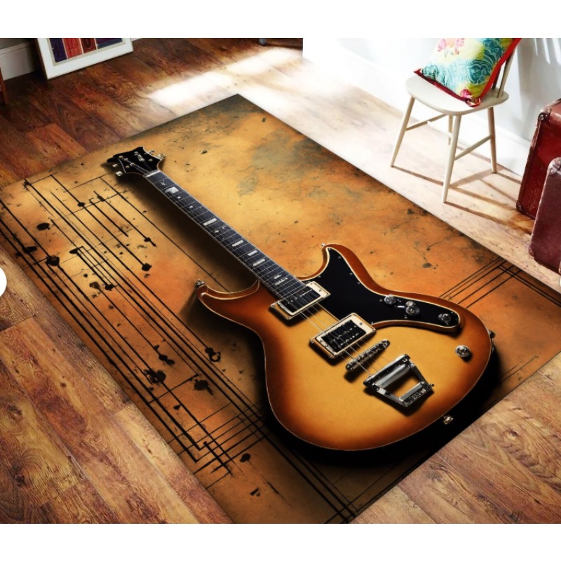 Guitar Print Music Theme Rug M - огляд і ціна Commercial Printing Icon