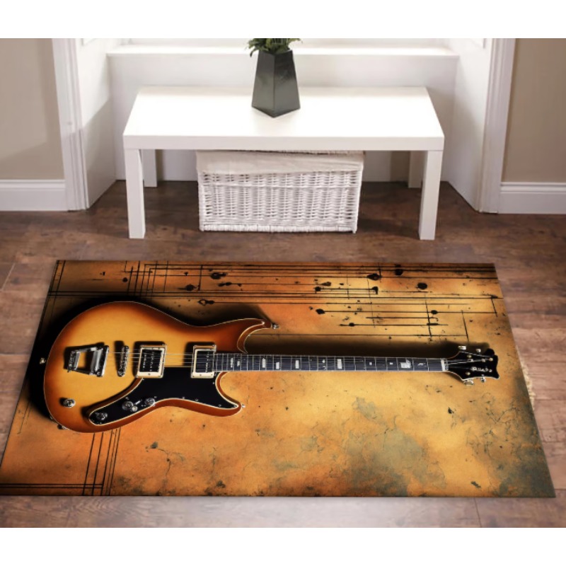 Guitar Print Music Theme Rug M - огляд і ціна Commercial Printing Icon