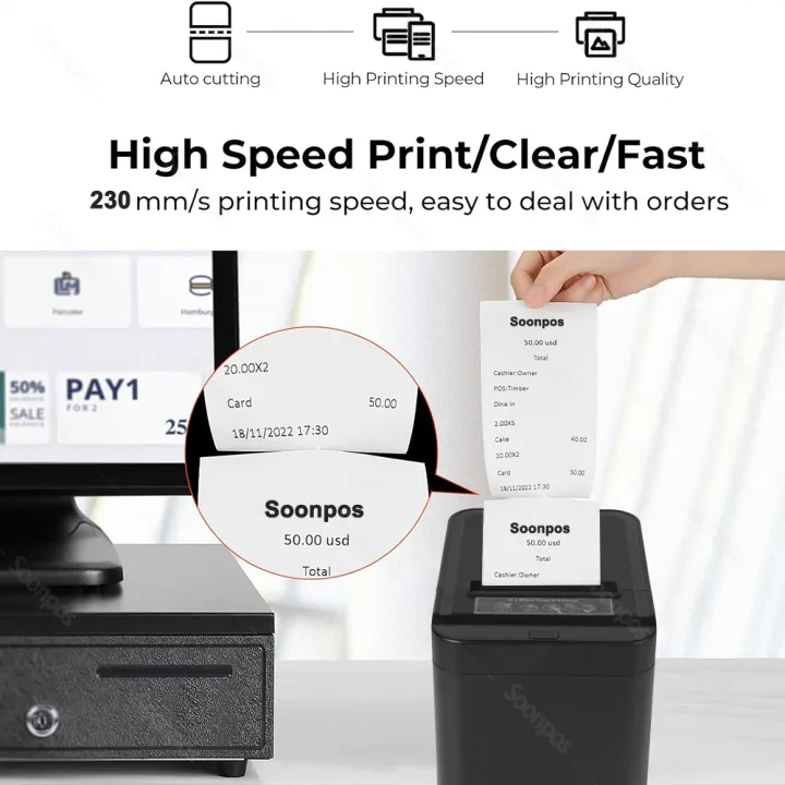 Soonpos 80mm Thermal POS Recei - огляд і ціна Commercial Wallpaper Printing